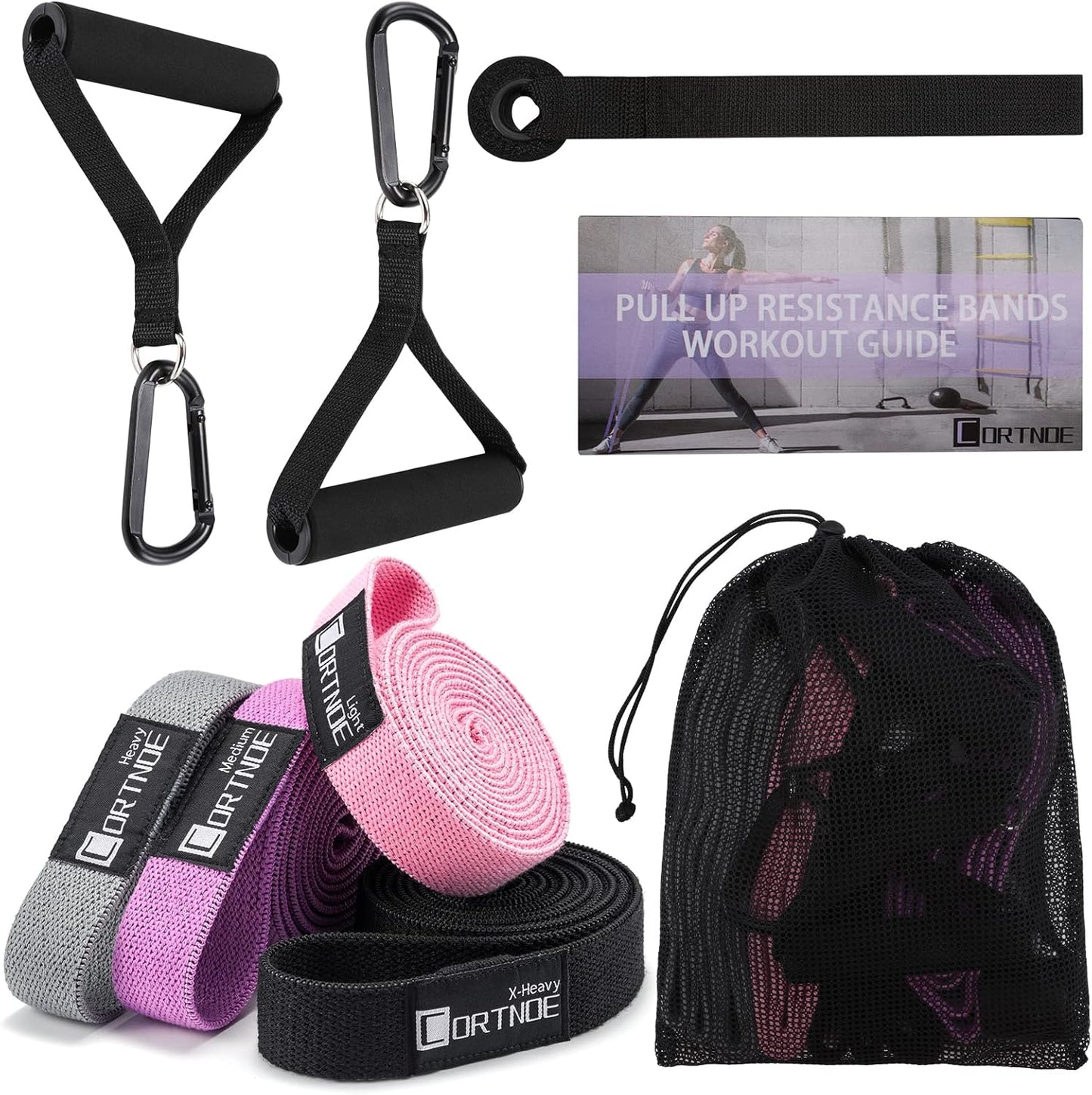 Elevate Your Workout with Our Versatile Resistance Bands Set - 10 Durable Fabric Bands with Handles and Door Anchor for Ultimate Strength Training