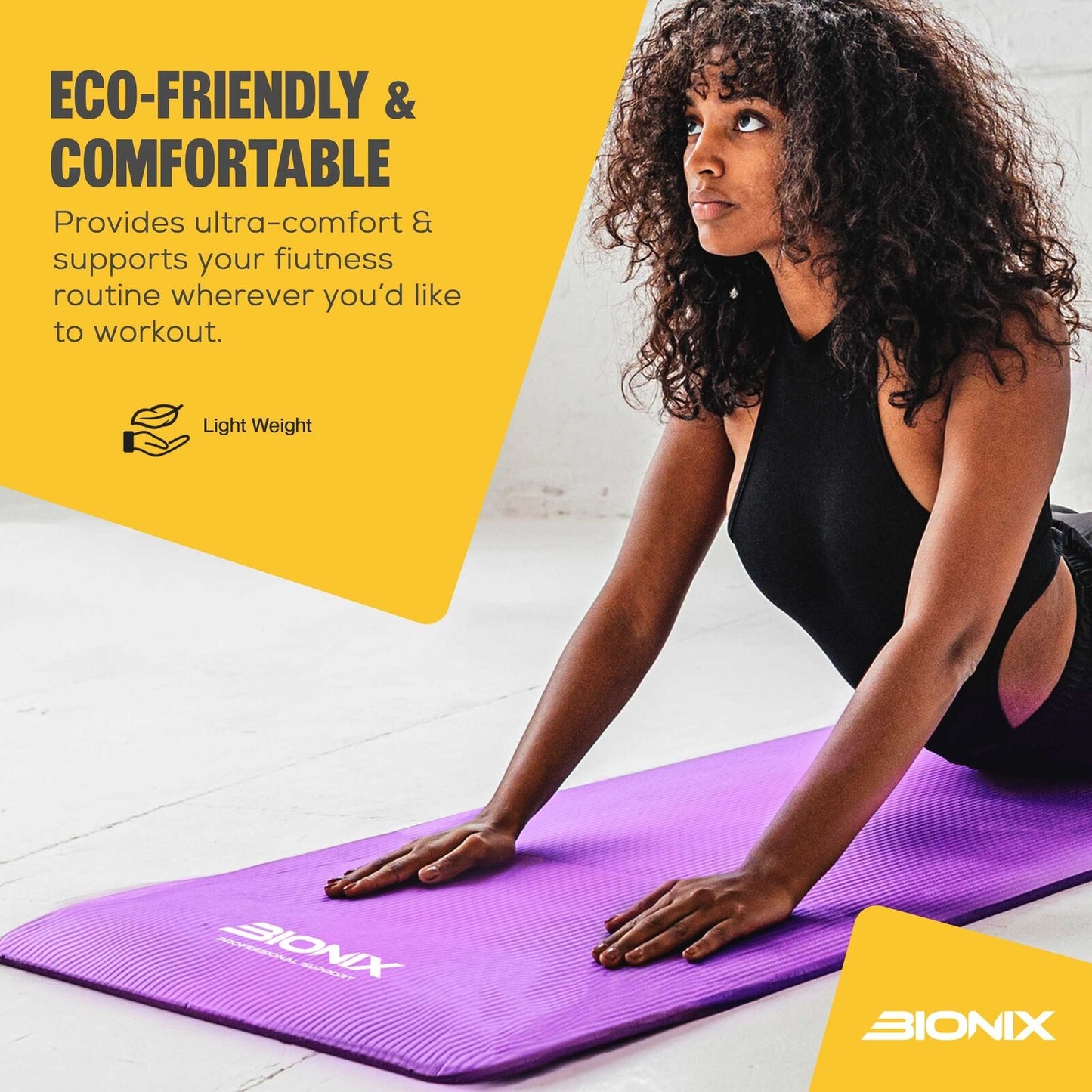 Premium 10mm Non-Slip Yoga Mat with Carry Strap - Ideal for Fitness, Pilates, and Home Workouts (183x62)