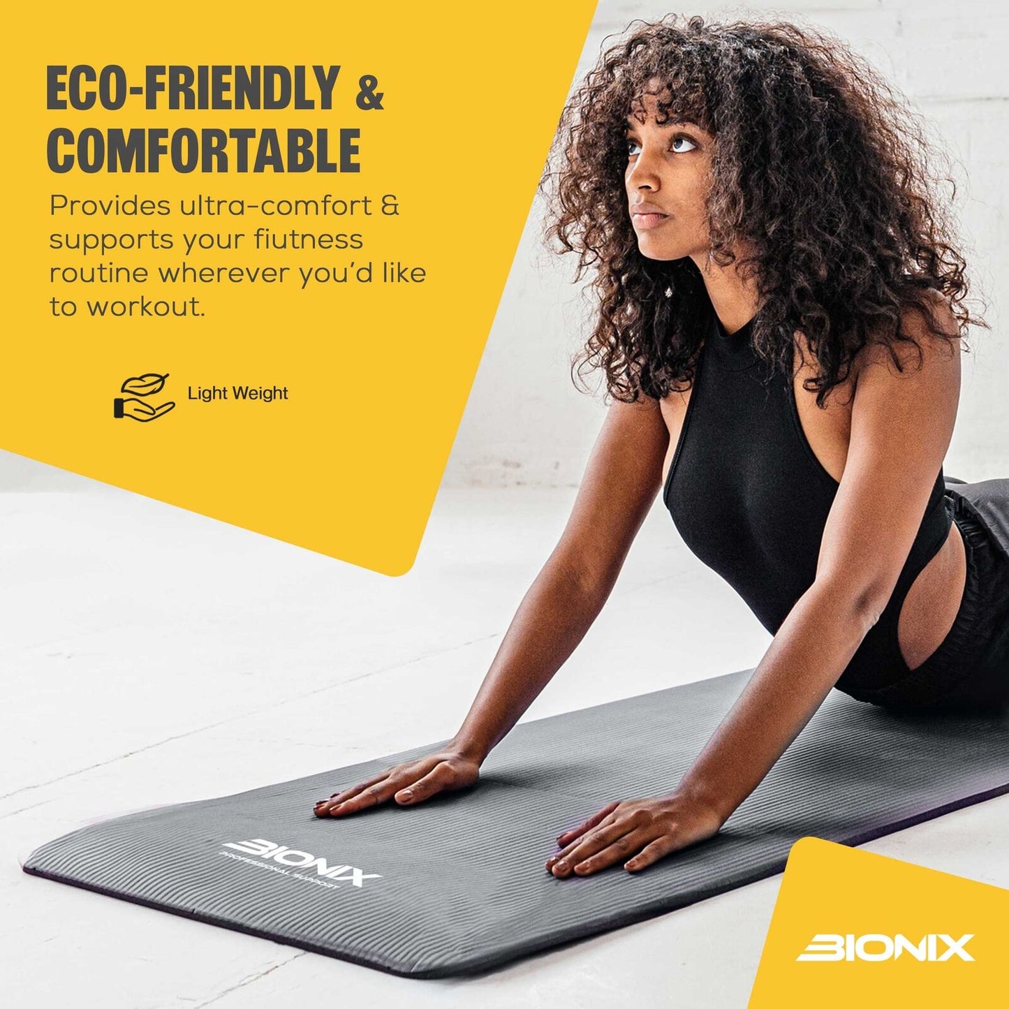 Premium 10mm Non-Slip Yoga Mat with Carry Strap - Ideal for Fitness, Pilates, and Home Workouts (183x62)
