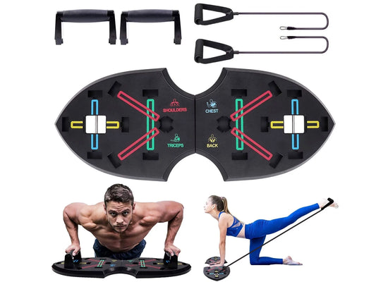 12-in-1 Push-Up Board System with Resistance Bands for Ultimate Fitness Training