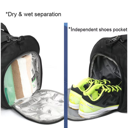 Versatile Large Gym Bag for Fitness and Travel - Waterproof Nylon Shoulder Bag for Shoes, Yoga, and Sports