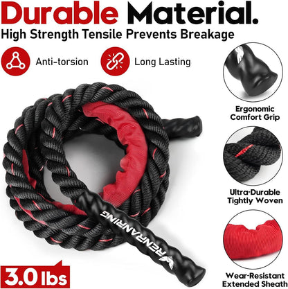 Elevate Your Fitness Game with Our Premium Weighted Jump Rope - Perfect for Men and Women, Available in 3lb, 4lb, and 5lb Options for Effective Home Workouts and Muscle Building