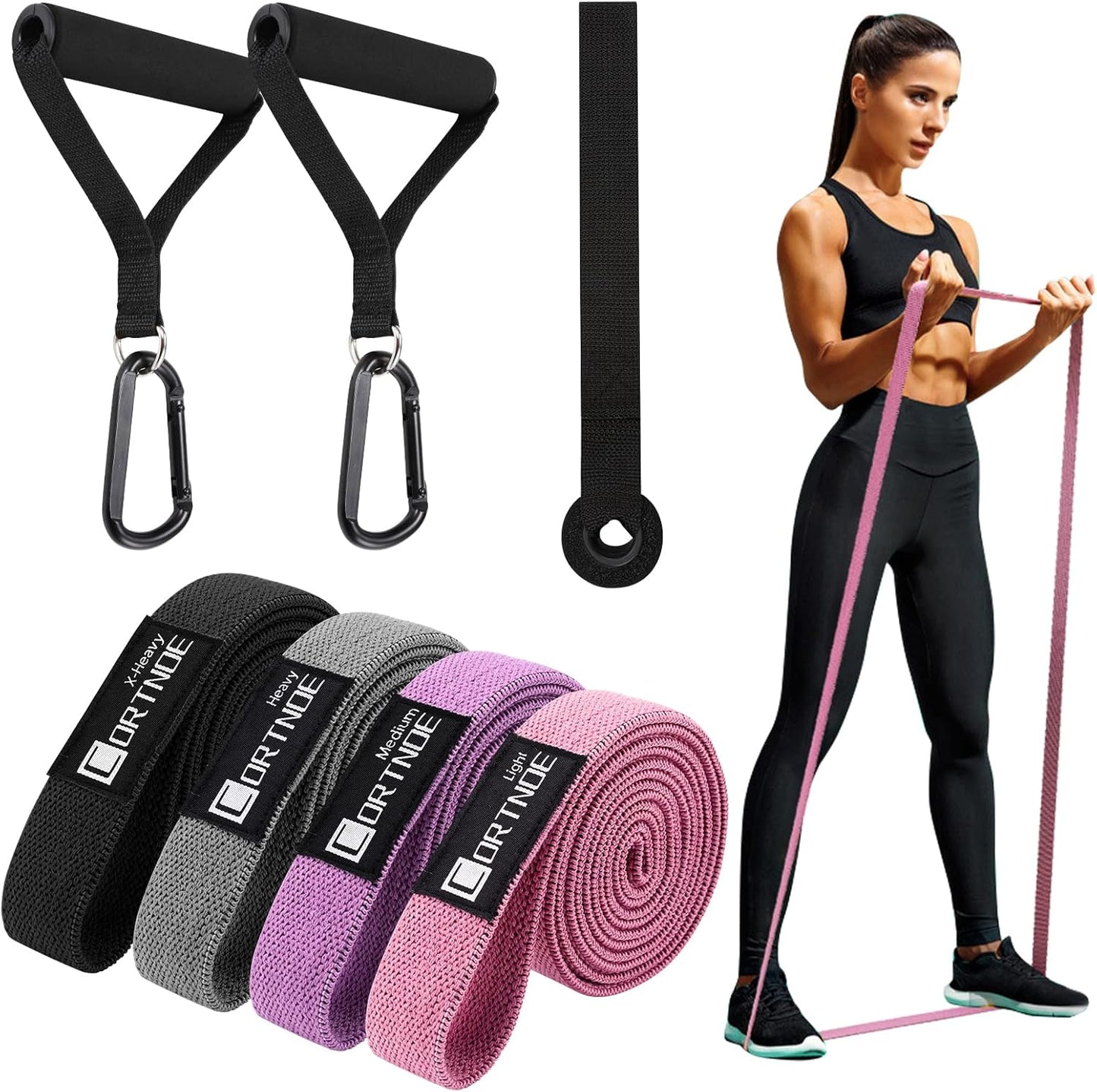 Elevate Your Workout with Our Versatile Resistance Bands Set - 10 Durable Fabric Bands with Handles and Door Anchor for Ultimate Strength Training