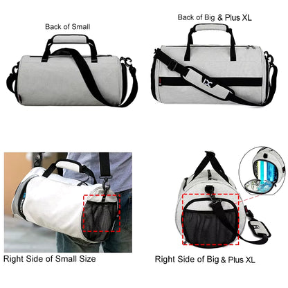 Versatile Large Gym Bag for Fitness and Travel - Waterproof Nylon Shoulder Bag for Shoes, Yoga, and Sports