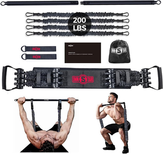 Transform Your Home Workouts with the INNSTAR Portable Gym Set - Complete Full Body Training Solution with Resistance Bands, Workout Bar, and More!