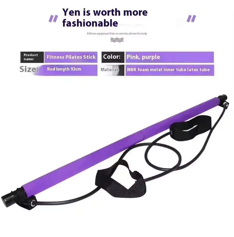 Elevate Your Fitness Routine with the Portable Pilates Bar Kit - Resistance Bands for Yoga, Stretching, and Sculpting