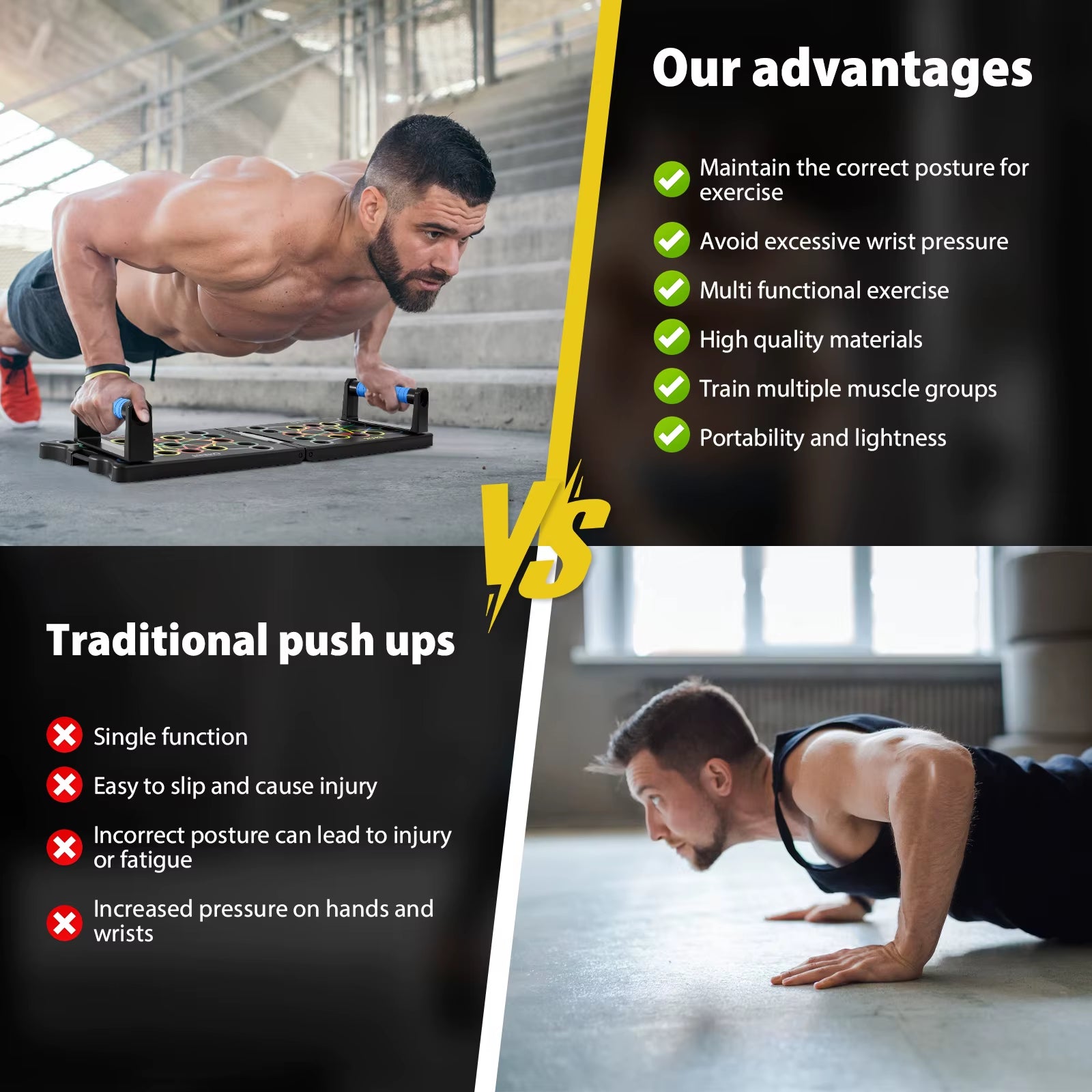 Transform Your Workout with the Foldable 24-in-1 Push-Up Board - The Ultimate Multi-Function Strength Training Equipment for Home Fitness