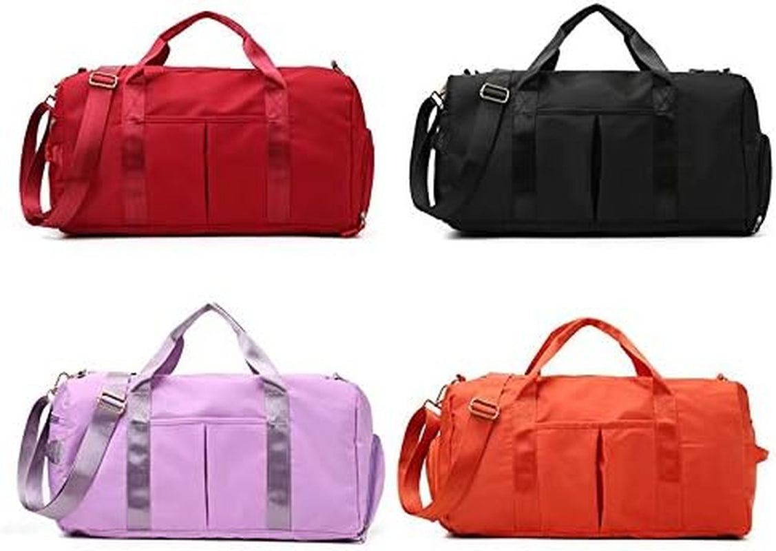 Versatile Dark Red Sport Gym Travel Duffel Bag with Dry Wet Separation & Shoe Compartment - Ideal for Men and Women