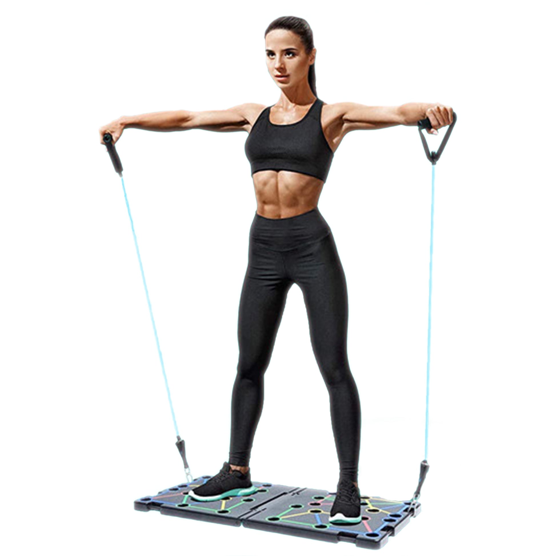 Transform Your Workout with the 9 in 1 Push-Up Rack Board System - Includes 2 Resistance Bands and Pilates Bars for Ultimate Muscle Building