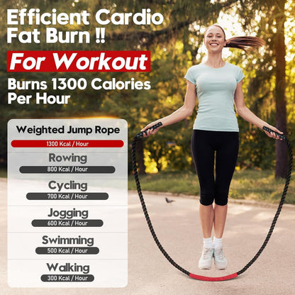 Elevate Your Fitness Game with Our Premium Weighted Jump Rope - Perfect for Men and Women, Available in 3lb, 4lb, and 5lb Options for Effective Home Workouts and Muscle Building