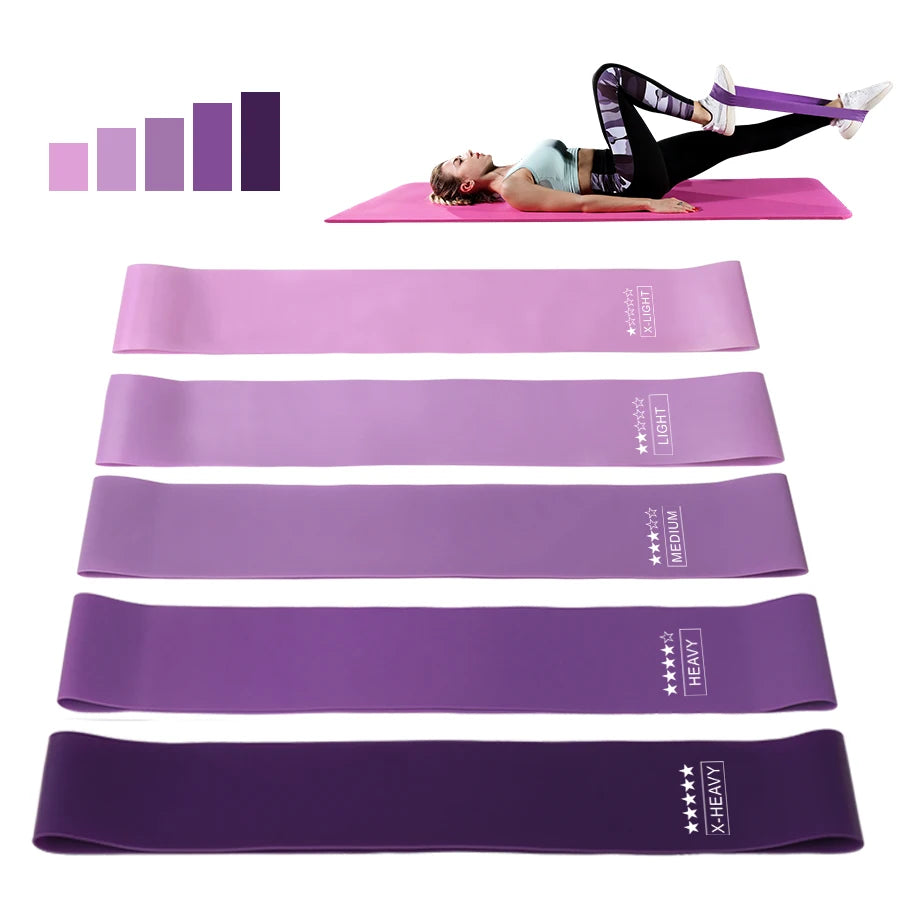 Elevate Your Home Workouts with Our 5-Level Fitness Elastic Resistance Bands for Yoga, Pilates, and Strength Training