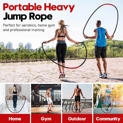 Elevate Your Fitness Game with Our Premium Weighted Jump Rope - Perfect for Men and Women, Available in 3lb, 4lb, and 5lb Options for Effective Home Workouts and Muscle Building