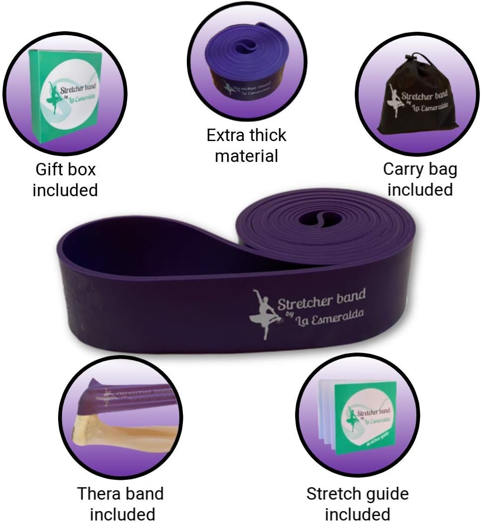 Elevate Your Dance Game: Premium Stretch Bands Set of 2 for Ballet, Gymnastics & More - Boost Flexibility, Strength & Technique - Includes Gift Box, Instruction Booklet & Carry Bag