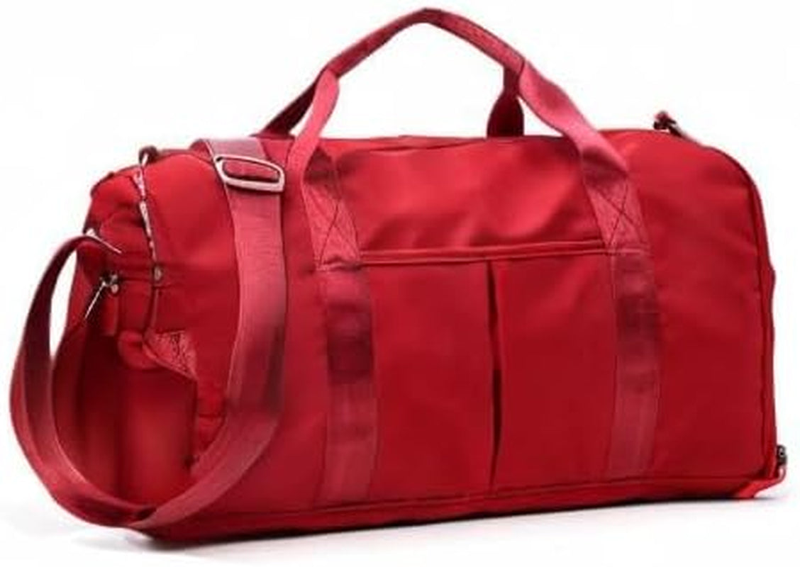 Versatile Dark Red Sport Gym Travel Duffel Bag with Dry Wet Separation & Shoe Compartment - Ideal for Men and Women