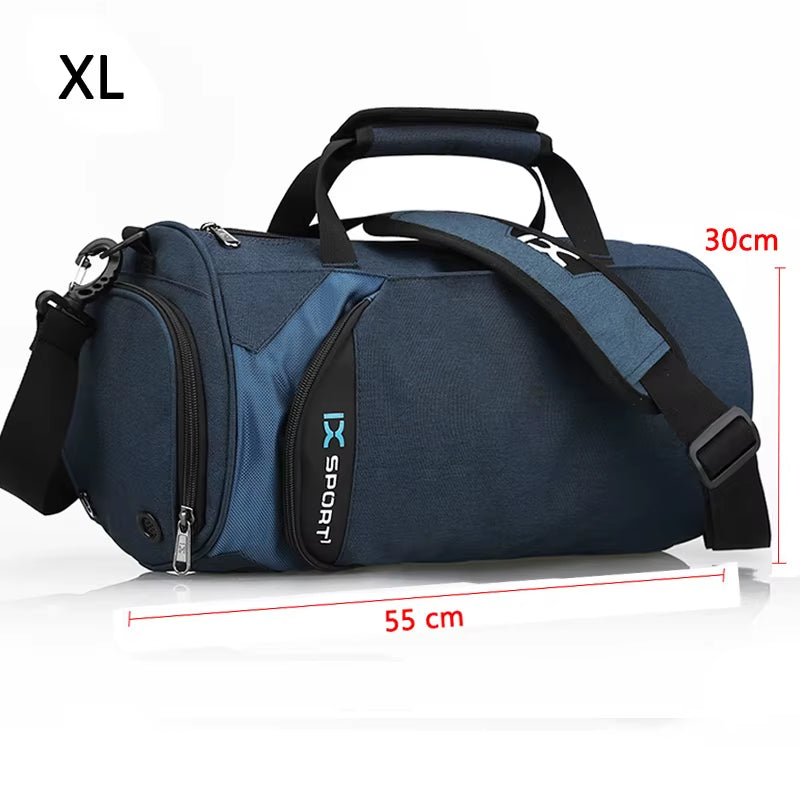 Versatile Large Gym Bag for Fitness and Travel - Waterproof Nylon Shoulder Bag for Shoes, Yoga, and Sports
