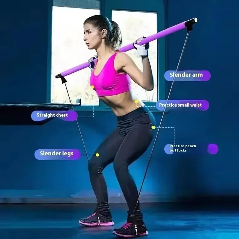 Elevate Your Fitness Routine with the Portable Pilates Bar Kit - Resistance Bands for Yoga, Stretching, and Sculpting