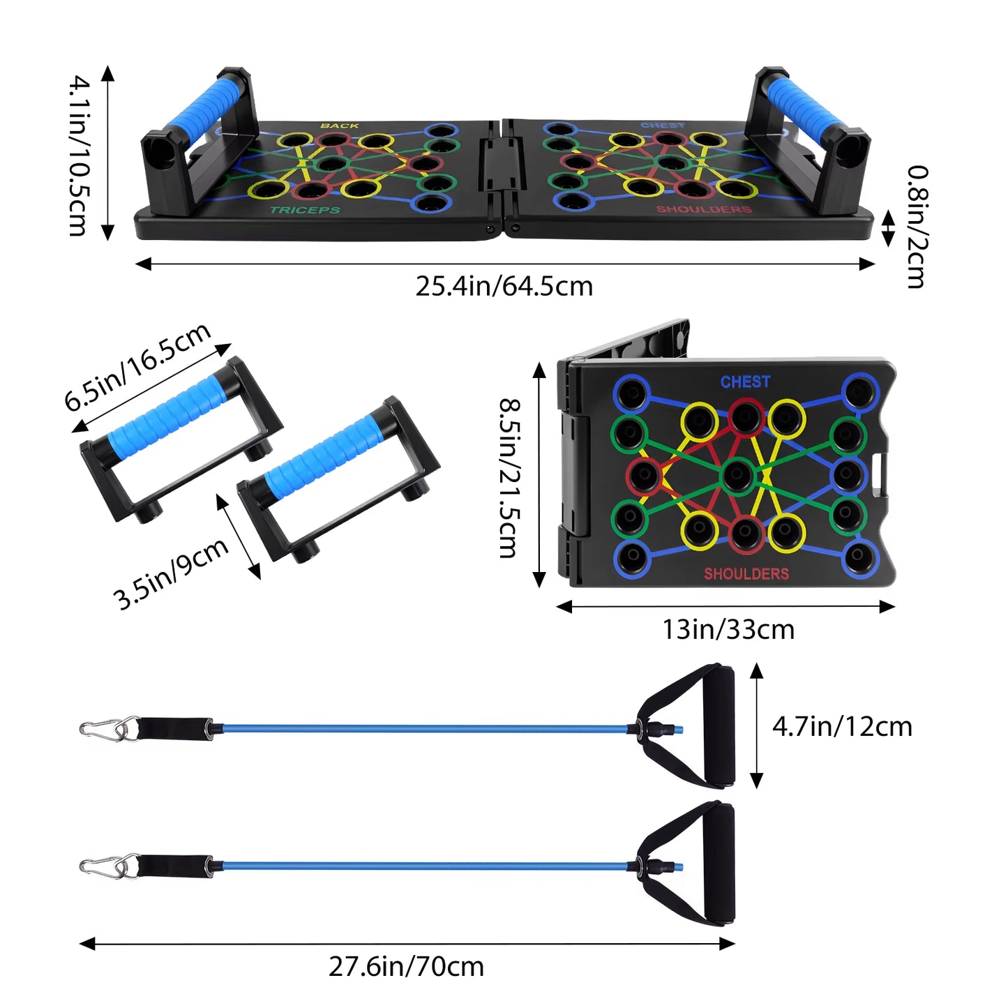 Transform Your Workout with the Foldable 24-in-1 Push-Up Board - The Ultimate Multi-Function Strength Training Equipment for Home Fitness