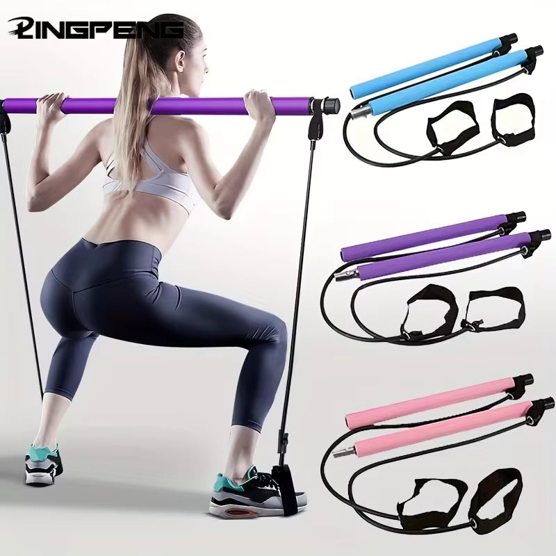 Versatile Pilates Bar Set - Enhance Your Fitness Routine with Yoga Chest Expansion and Tension Rope for Effective Stretching and Strength Training