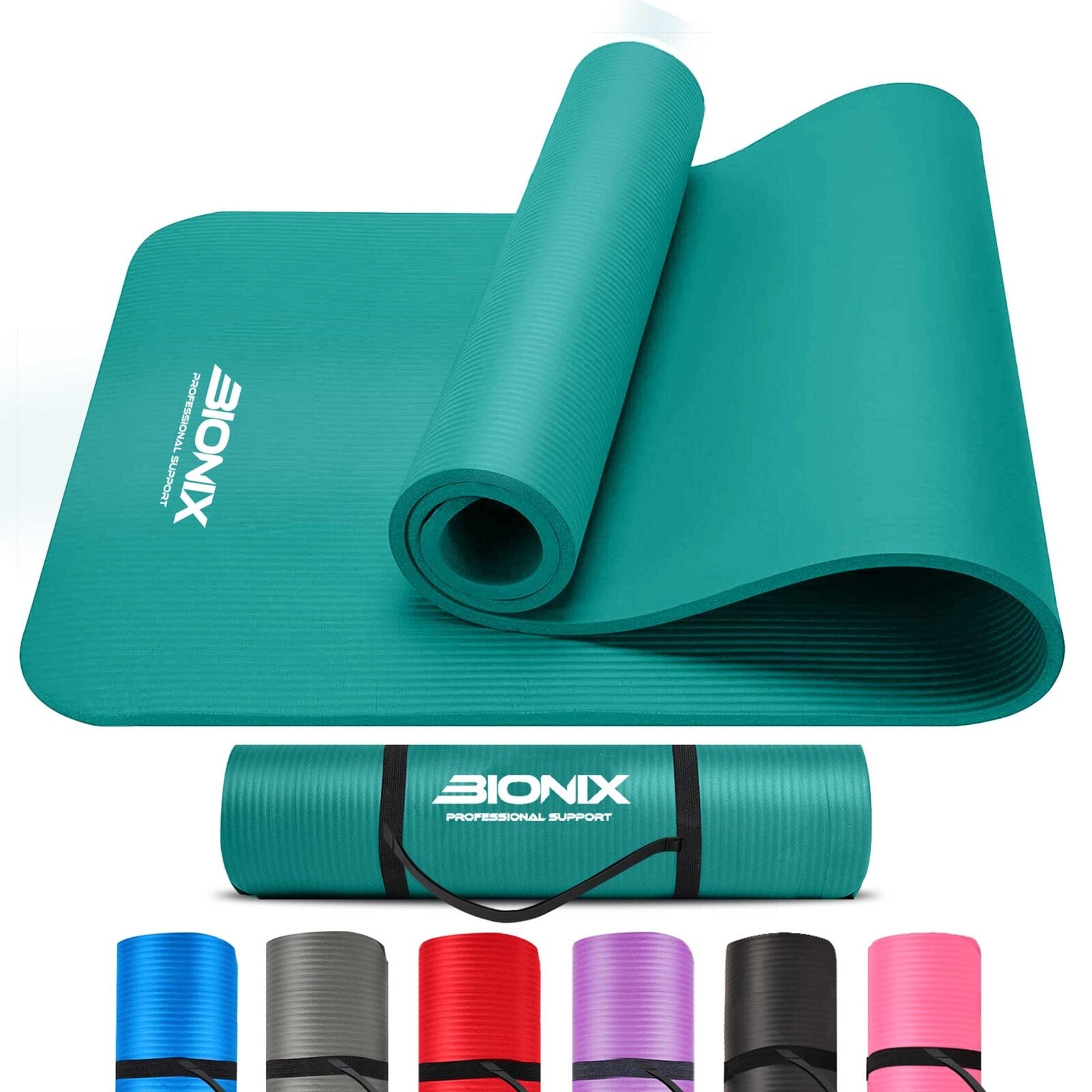 Premium 10mm Non-Slip Yoga Mat with Carry Strap - Ideal for Fitness, Pilates, and Home Workouts (183x62)