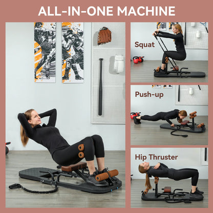 Maximize Your Workout with the Foldable Sissy Squat Machine & Push-Up Stand - Perfect for Building Muscle in Black
