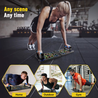Transform Your Workout with the Foldable 24-in-1 Push-Up Board - The Ultimate Multi-Function Strength Training Equipment for Home Fitness