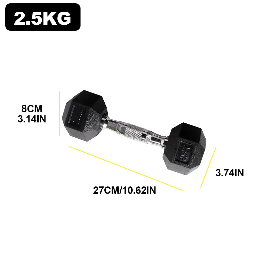 Versatile 2Pc Hexagonal Dumbbell Set for Men - Choose from 2.5Kg, 5Kg, or 7.5Kg for Comprehensive Home Fitness!