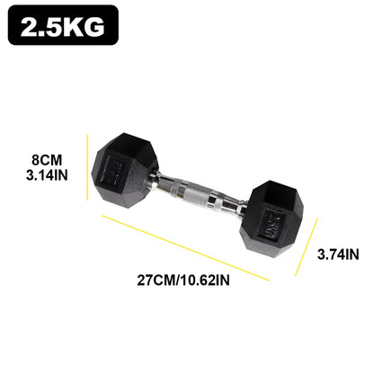 Versatile 2Pc Hexagonal Dumbbell Set for Men - Choose from 2.5Kg, 5Kg, or 7.5Kg for Comprehensive Home Fitness!