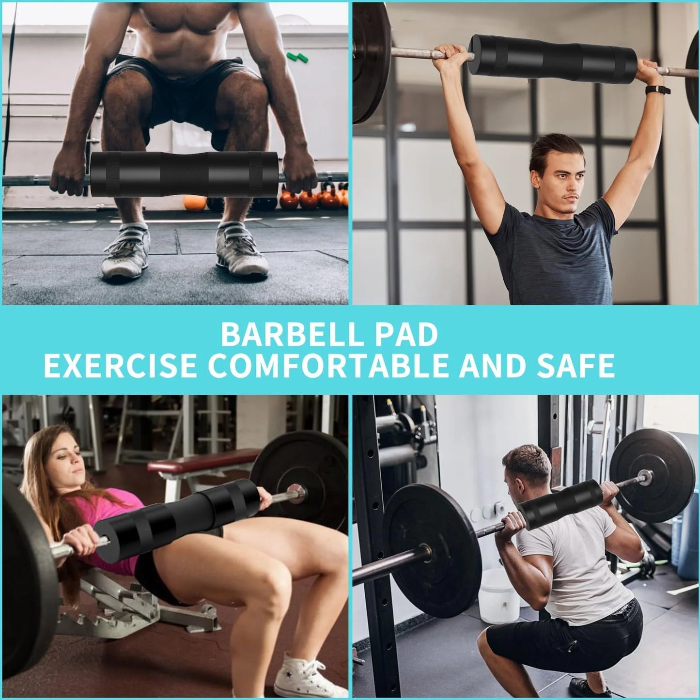 Ultimate 9-Piece Barbell Pad Set for Hip Thrusts, Leg Day, and Strength Training - Includes Squat Pad, Ankle Straps, Resistance Bands & More!