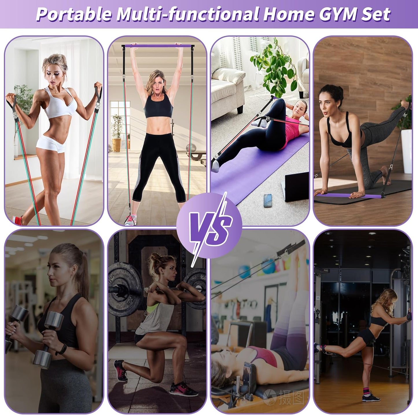 Ultimate Portable Pilates Bar Kit with Adjustable Resistance Bands - Full-Body Workout Solution for Home and On-the-Go Fitness