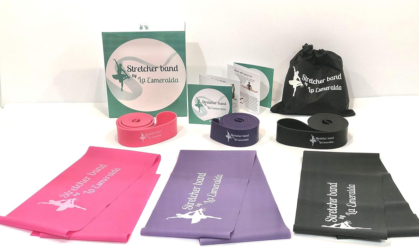 Elevate Your Dance Game: Premium Stretch Bands Set of 2 for Ballet, Gymnastics & More - Boost Flexibility, Strength & Technique - Includes Gift Box, Instruction Booklet & Carry Bag