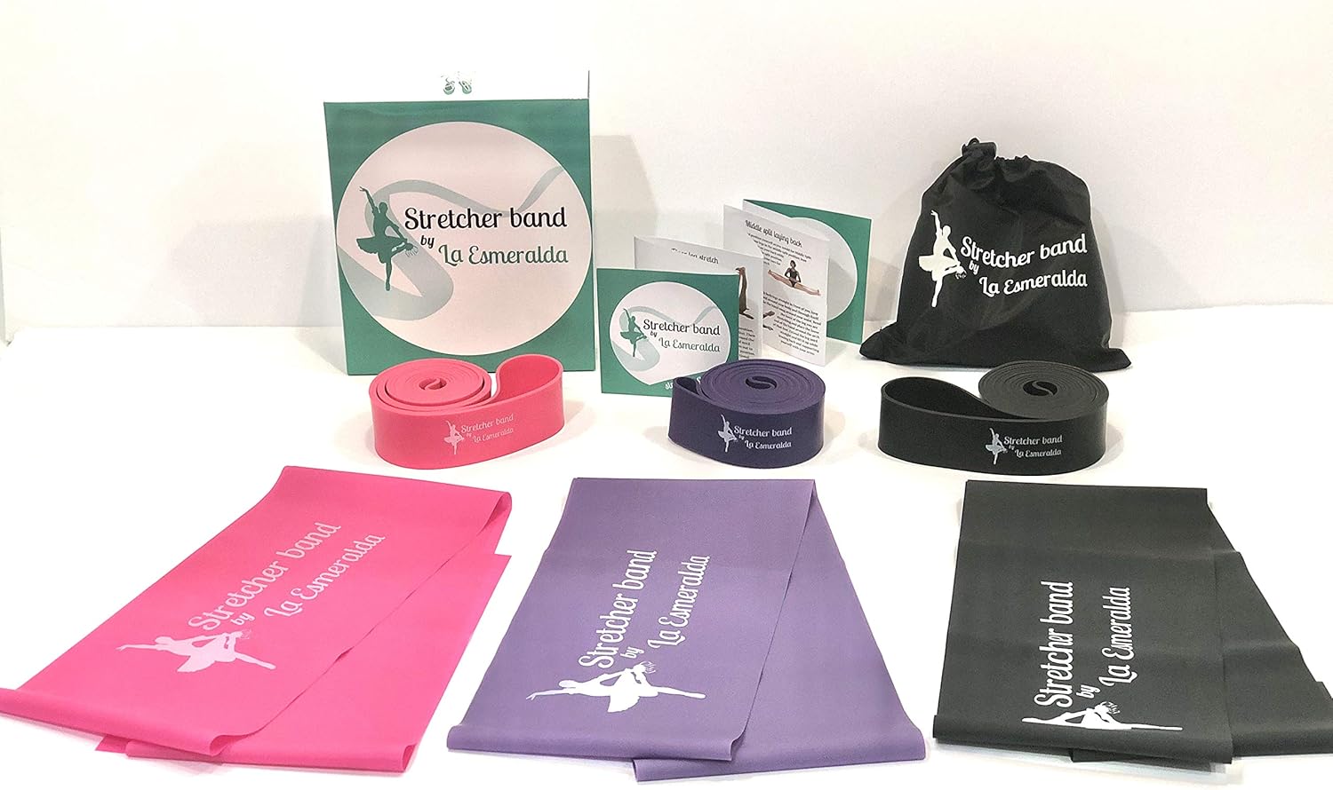 Elevate Your Dance Game: Premium Stretch Bands Set of 2 for Ballet, Gymnastics & More - Boost Flexibility, Strength & Technique - Includes Gift Box, Instruction Booklet & Carry Bag