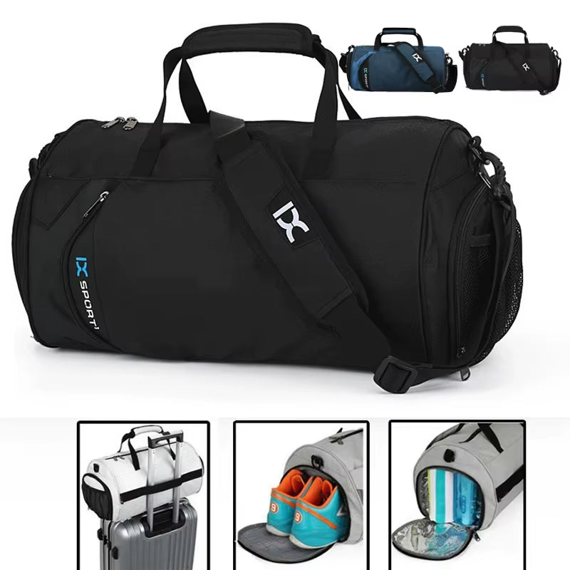 Versatile Large Gym Bag for Fitness and Travel - Waterproof Nylon Shoulder Bag for Shoes, Yoga, and Sports