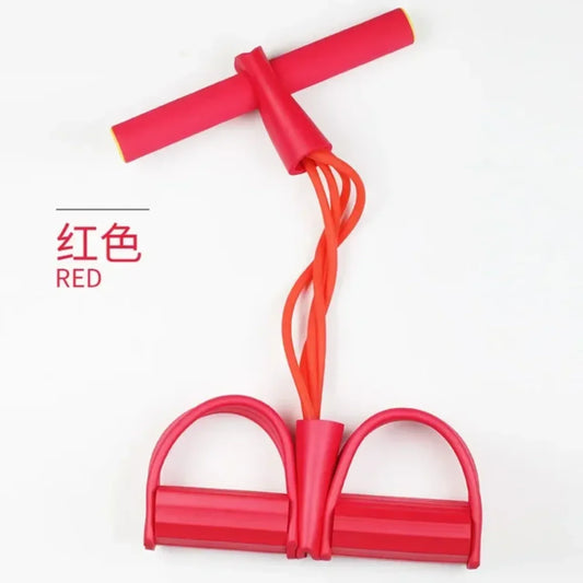Elevate Your Workout with the Multifunctional 4-Tube Elastic Yoga Pedal Puller Resistance Band for Total Body Toning and Flexibility