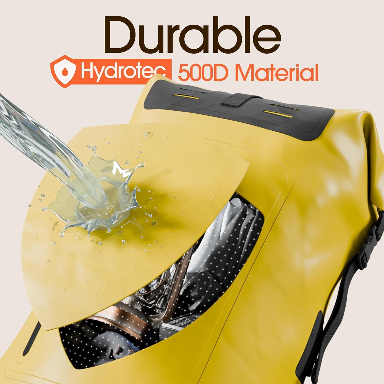 Ultimate Waterproof Backpack - Heavy Duty Roll-Top Hiking Bag with Cushioned Dry Bag and Phone Case