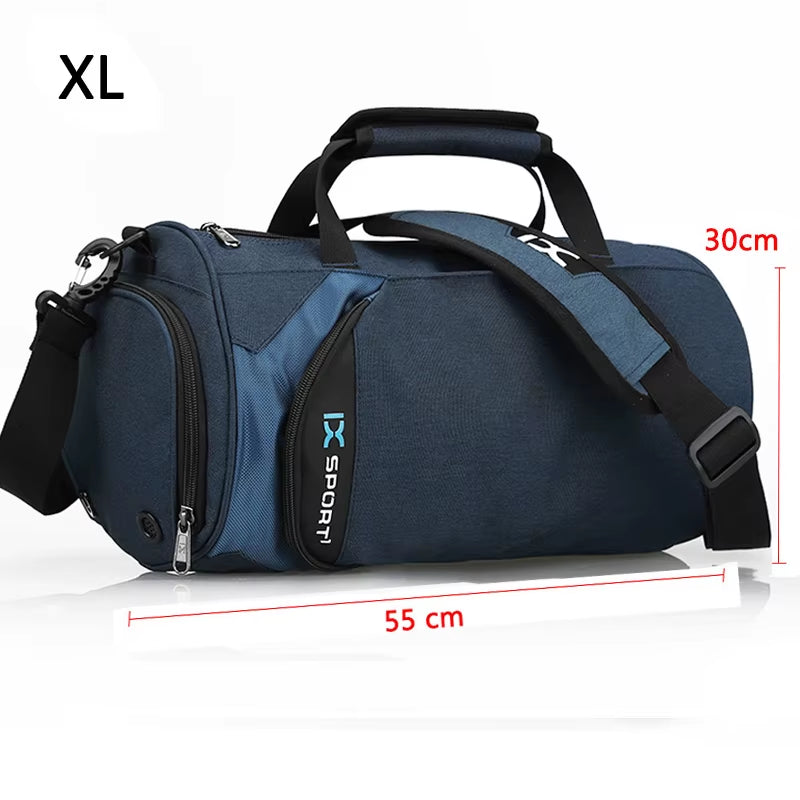 Versatile Large Gym Bag for Fitness and Travel - Waterproof Nylon Shoulder Bag for Shoes, Yoga, and Sports