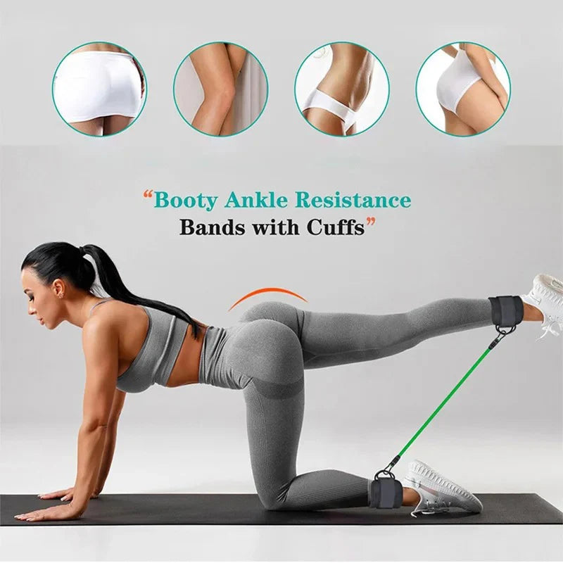Ultimate Resistance Band Set with Ankle Straps – Elevate Your Workout Experience for Men and Women!
