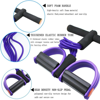 Transform Your Body with the Multifunctional 6-Tube Elastic Yoga Resistance Band - Perfect for Slimming and Strengthening!