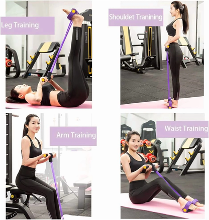 Transform Your Body with the Multifunctional 6-Tube Elastic Yoga Resistance Band - Perfect for Slimming and Strengthening!