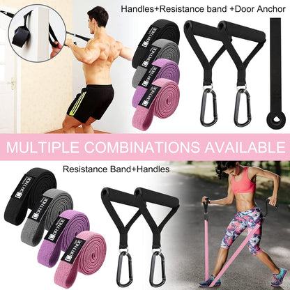 Elevate Your Workout with Our Versatile Resistance Bands Set - 10 Durable Fabric Bands with Handles and Door Anchor for Ultimate Strength Training