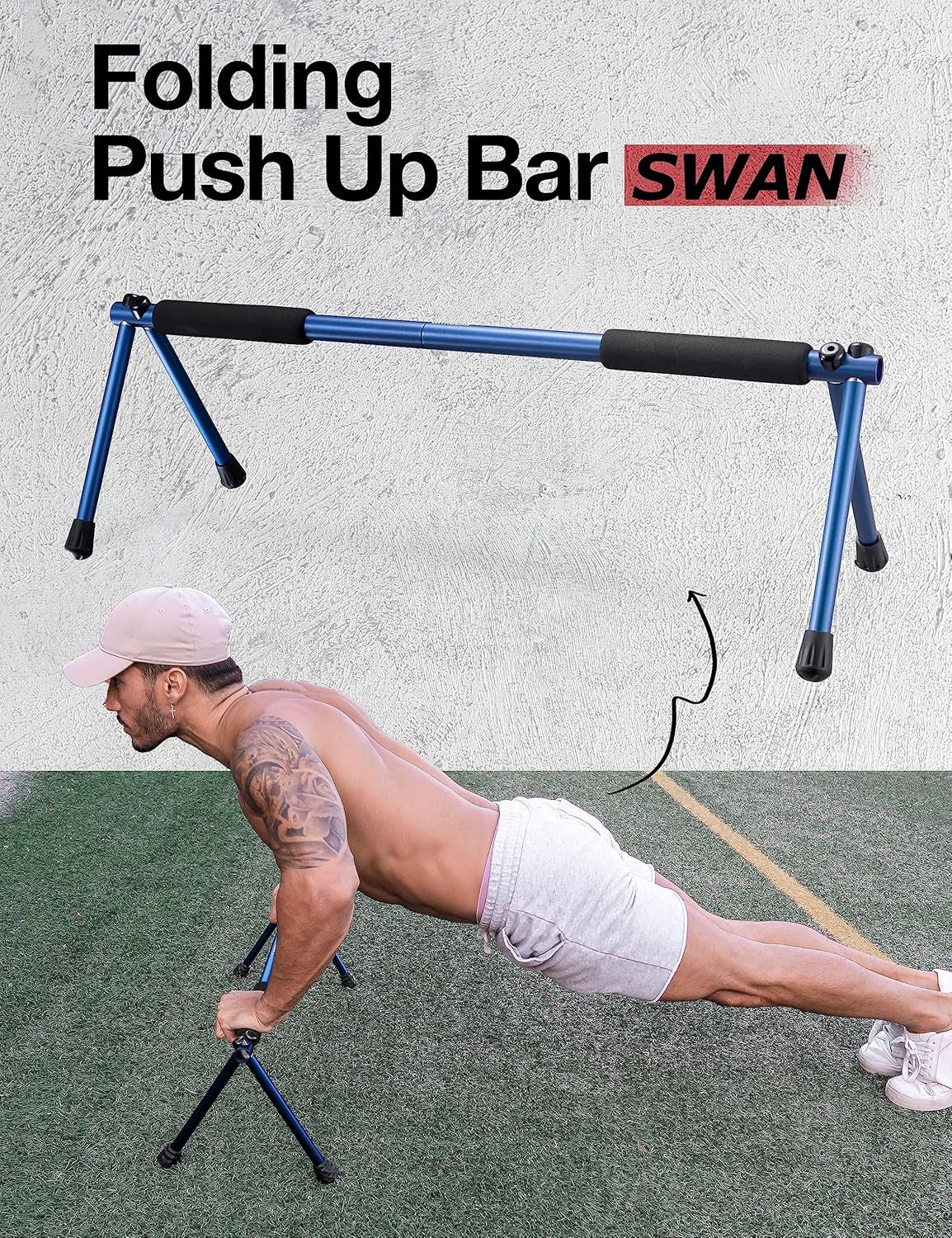 Revolutionary Folding Push Up Bar - Your Ultimate Portable Strength Training Equipment for Indoor & Outdoor Workouts