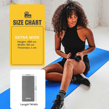 Premium 10mm Non-Slip Yoga Mat with Carry Strap - Ideal for Fitness, Pilates, and Home Workouts (183x62)