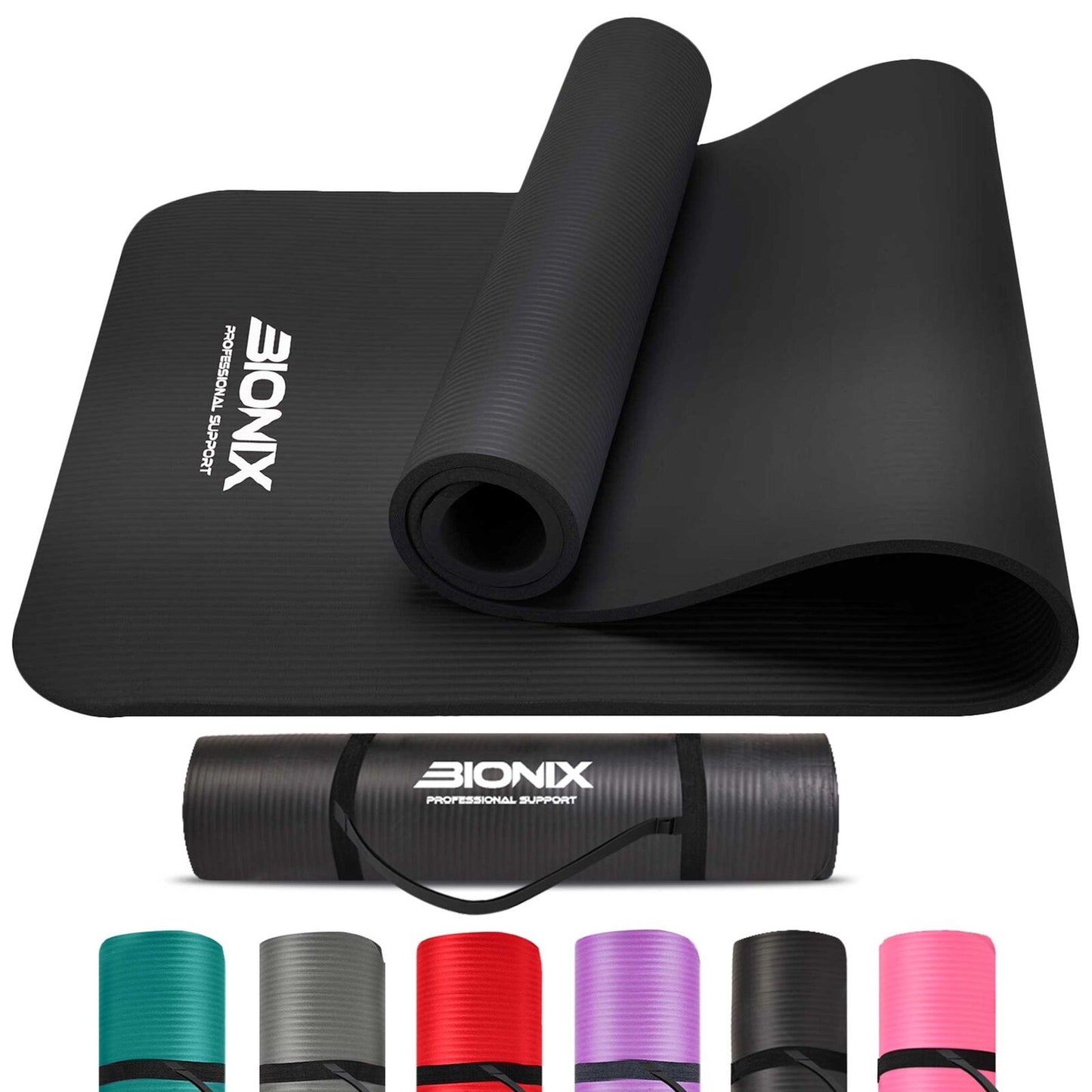 Premium 10mm Non-Slip Yoga Mat with Carry Strap - Ideal for Fitness, Pilates, and Home Workouts (183x62)