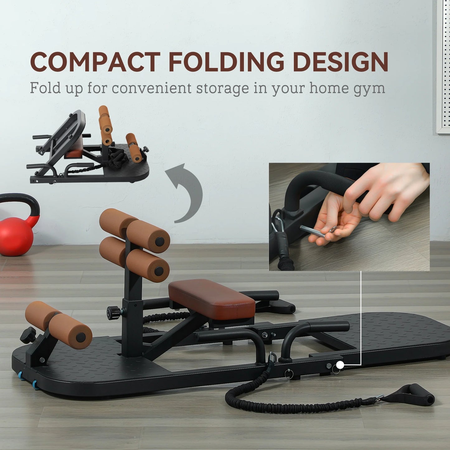 Maximize Your Workout with the Foldable Sissy Squat Machine & Push-Up Stand - Perfect for Building Muscle in Black