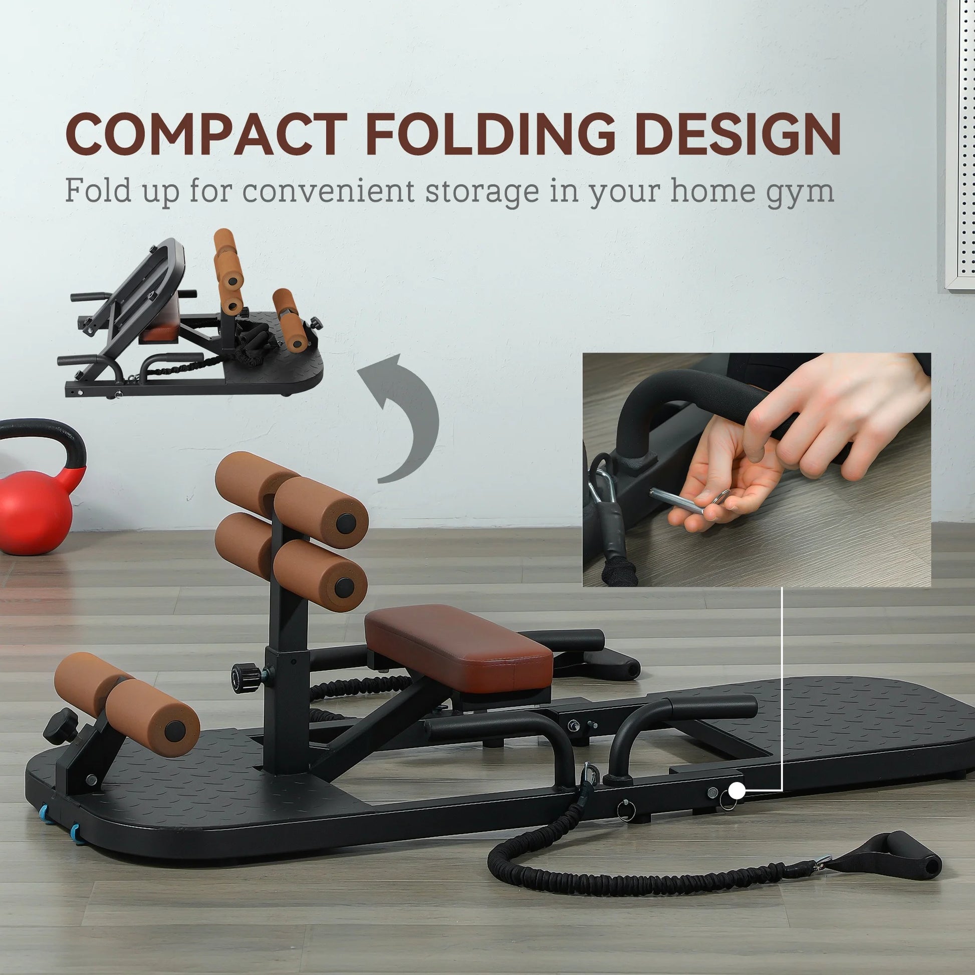 Maximize Your Workout with the Foldable Sissy Squat Machine & Push-Up Stand - Perfect for Building Muscle in Black
