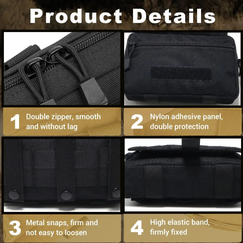 Tactical EDC Waist Bag - Versatile MOLLE Accessory for Outdoor Adventures, First Aid, and Everyday Carry