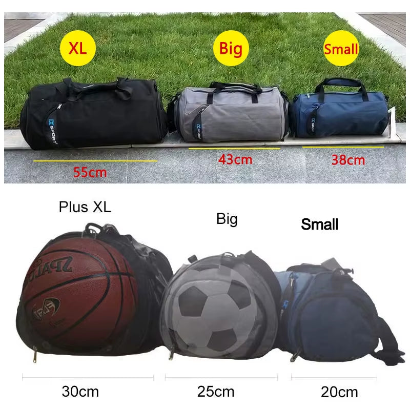 Versatile Large Gym Bag for Fitness and Travel - Waterproof Nylon Shoulder Bag for Shoes, Yoga, and Sports