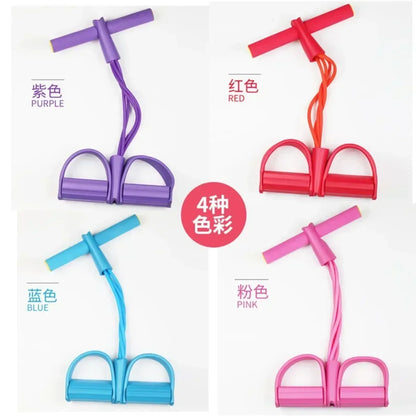 Elevate Your Workout with the Multifunctional 4-Tube Elastic Yoga Pedal Puller Resistance Band for Total Body Toning and Flexibility