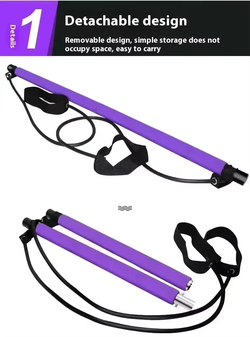 Elevate Your Fitness Routine with the Portable Pilates Bar Kit - Resistance Bands for Yoga, Stretching, and Sculpting