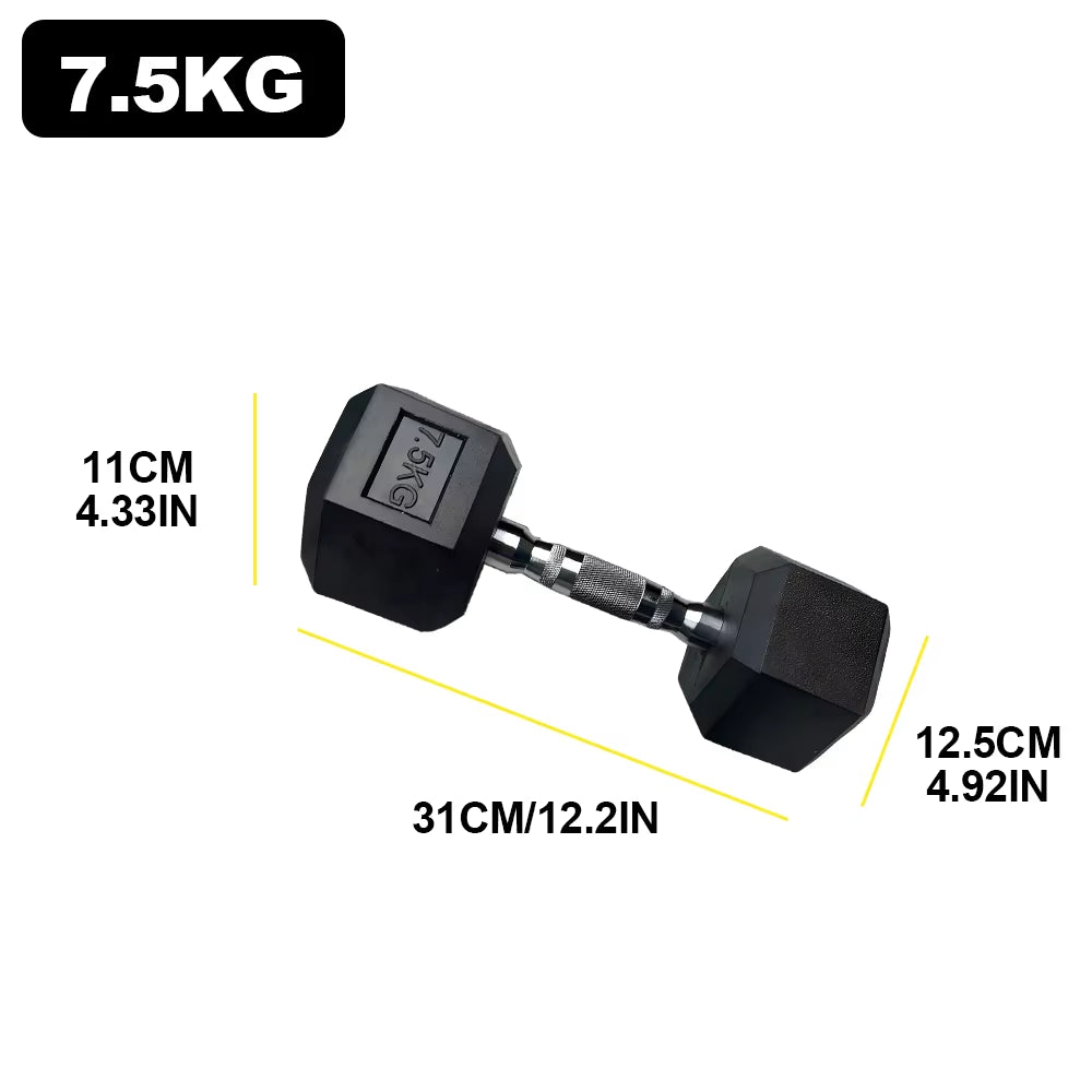 Versatile 2Pc Hexagonal Dumbbell Set for Men - Choose from 2.5Kg, 5Kg, or 7.5Kg for Comprehensive Home Fitness!