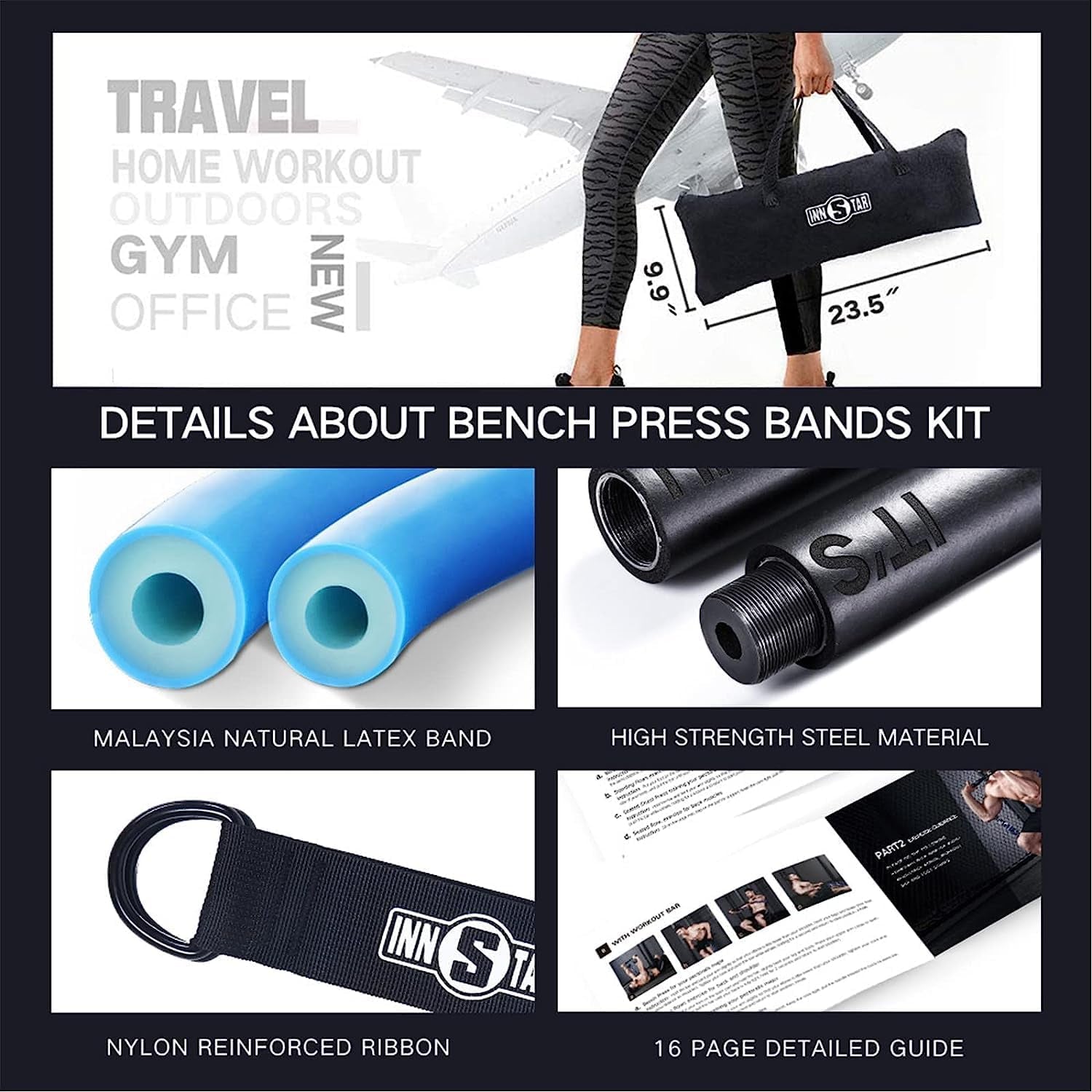 Transform Your Home Workouts with the INNSTAR Portable Gym Set - Complete Full Body Training Solution with Resistance Bands, Workout Bar, and More!